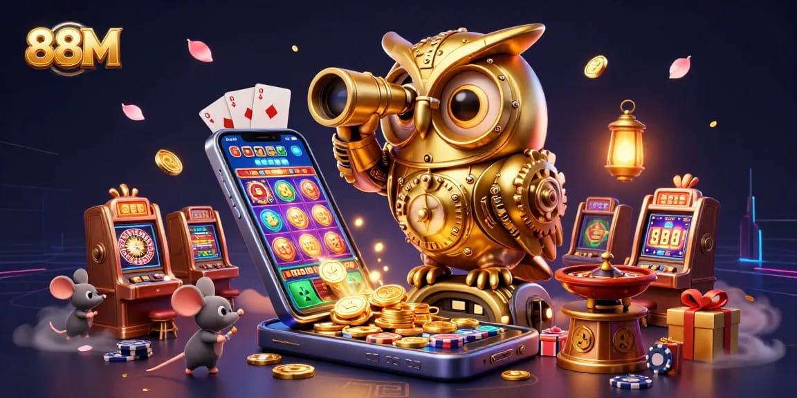 Enjoy thrilling slots and games at 88M with vibrant characters and rich casino scenes.