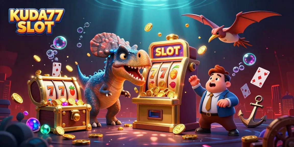 KUDA77 SLOT menarik jackpot dengan pemandangan hadiah koin emas yang melimpah dalam kasino virtual.