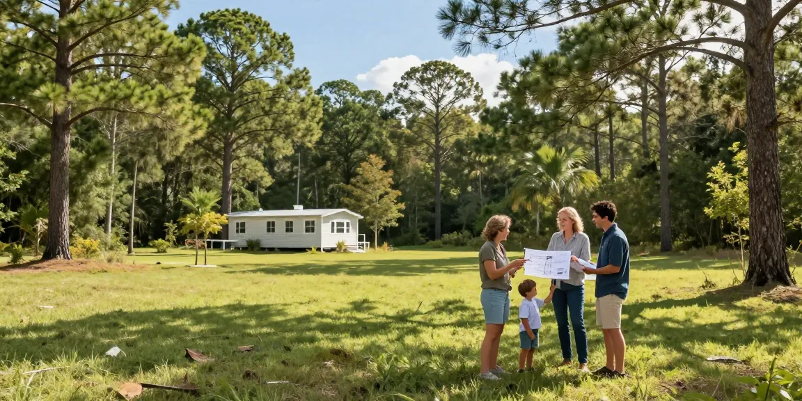 Family exploring land for sale Putnam County, FL with plans and tools.