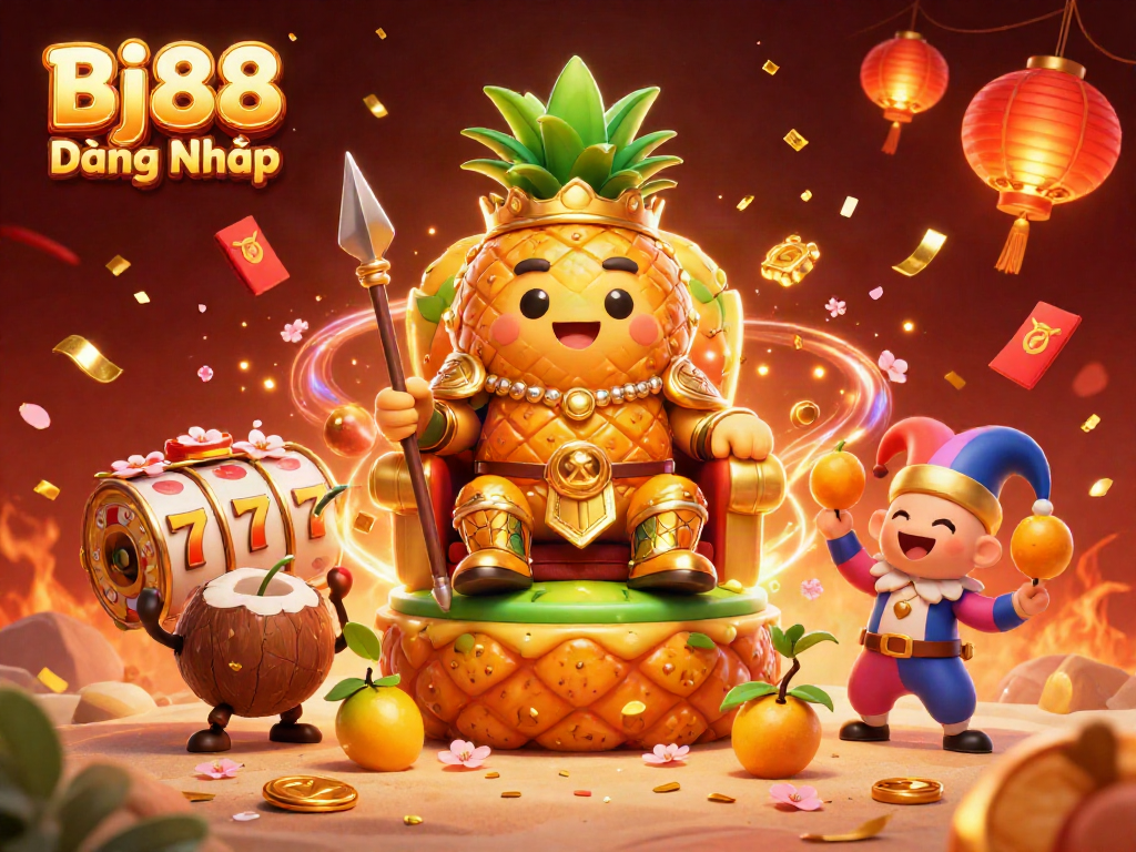Bj88 Đăng Nhập offers thrilling gameplay with a vibrant casino scene featuring iconic characters and dynamic elements.