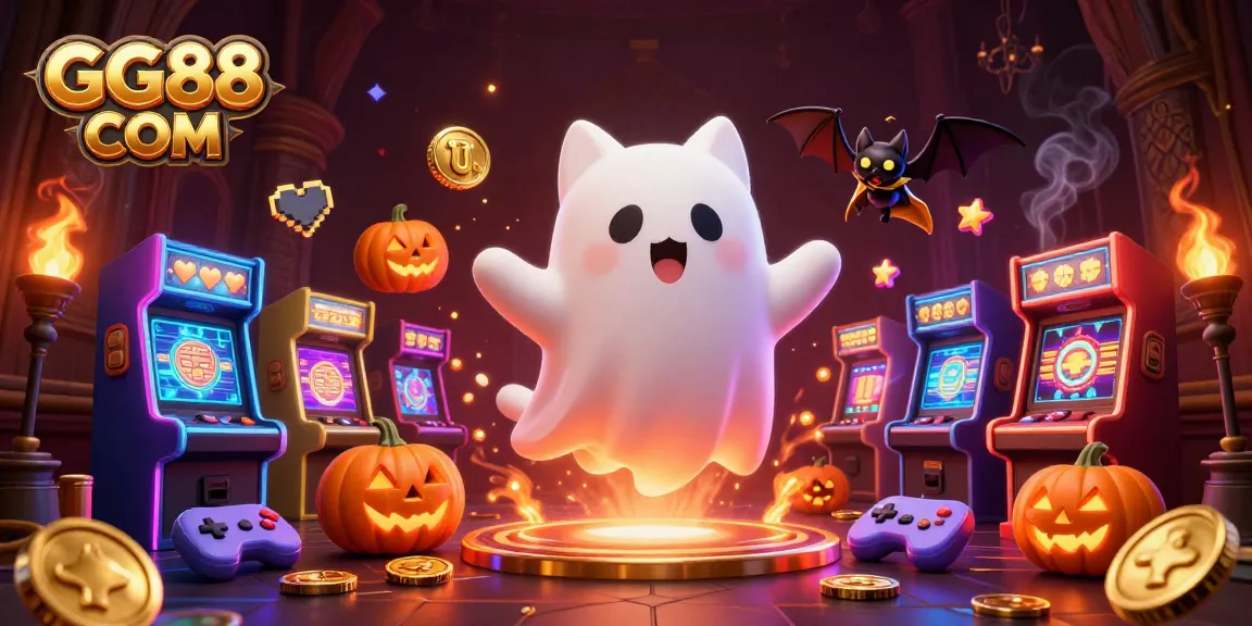 Experience thrilling gameplay with GG88 COM as a ghost cat and vampire bat navigate a haunted casino.
