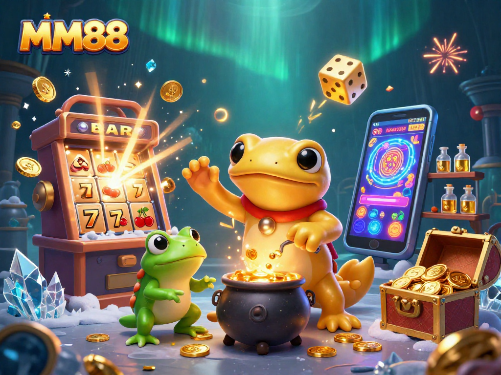 Spin and win with MM88 at the exciting jackpot scene featuring golden coins and vibrant game elements.