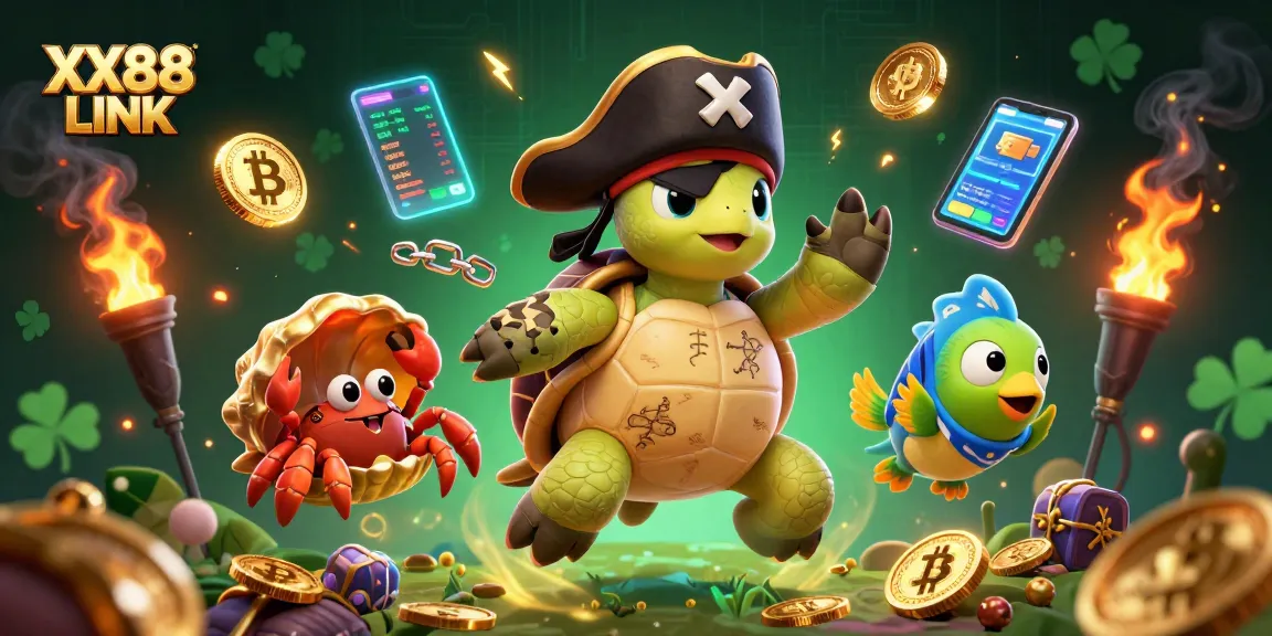 Win big at XX88 LINK with a thrilling casino adventure featuring pirate characters and crypto elements.