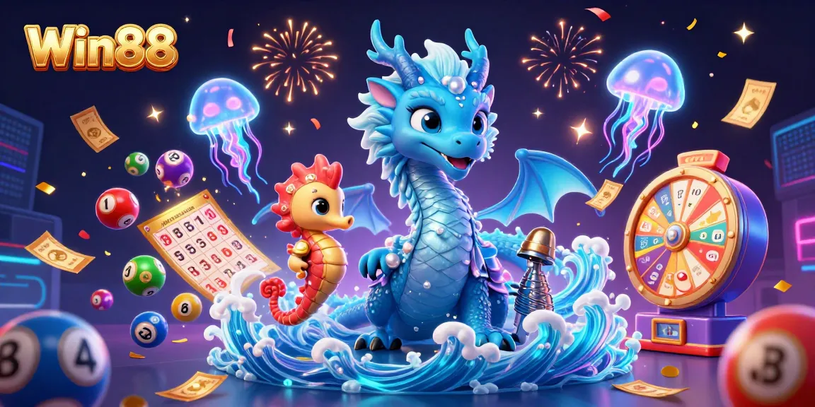 Experience the excitement of Win88 through this dynamic casino-themed illustration.
