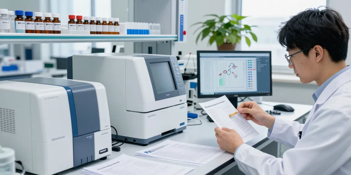 Research peptide US laboratory analysis with high-tech equipment and certified purity.