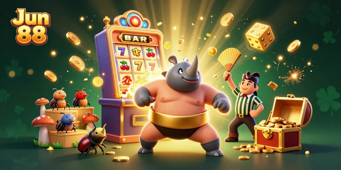 Experience thrilling wins with Jun 88 in an exciting, vibrant casino scene bursting with action.