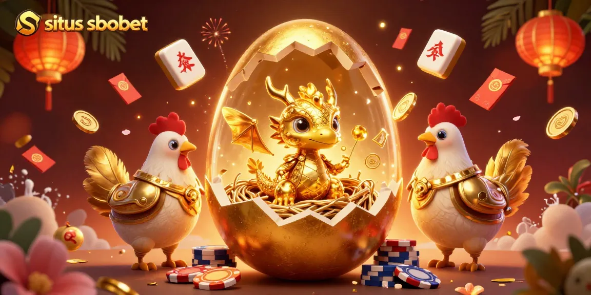 Experience exhilarating gaming with situs sbobet, featuring a magical golden dragon and vibrant casino elements.