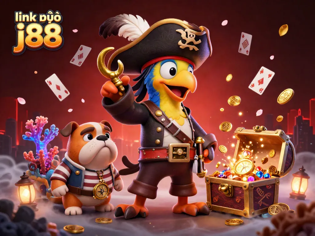 Engage in thrilling play at link vào j88 with vibrant characters and casino-themed elements.
