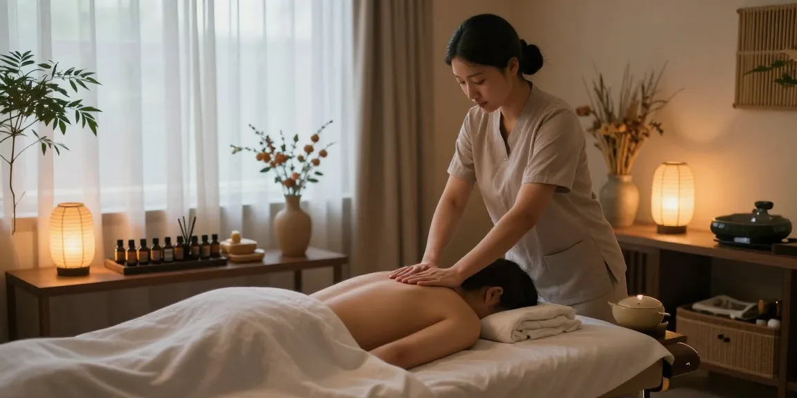 Experience relaxation with 군포출장안마 in a serene massage studio, featuring a calming atmosphere and soothing elements.