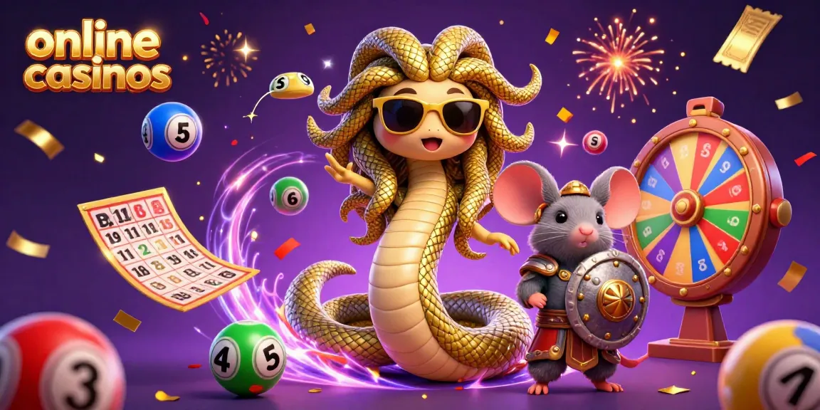 Enjoy thrilling wins at online casinos with Medusa, a warrior mouse, and vibrant lottery elements!