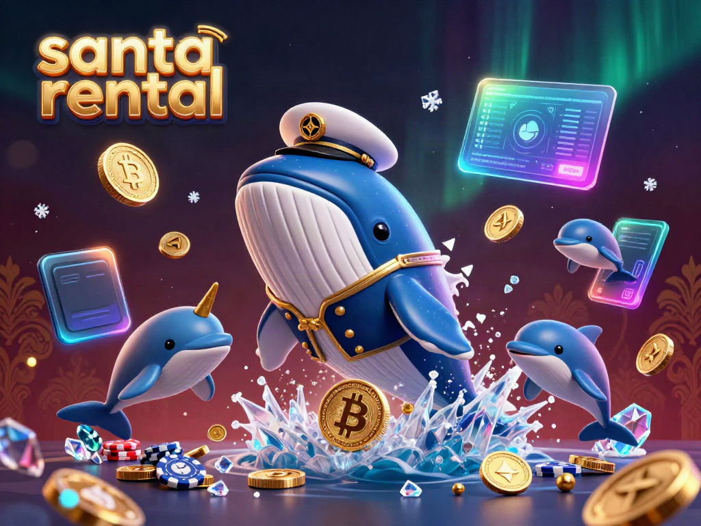 Experience magical moments with our Santa rental, featuring festive characters and casino elements.