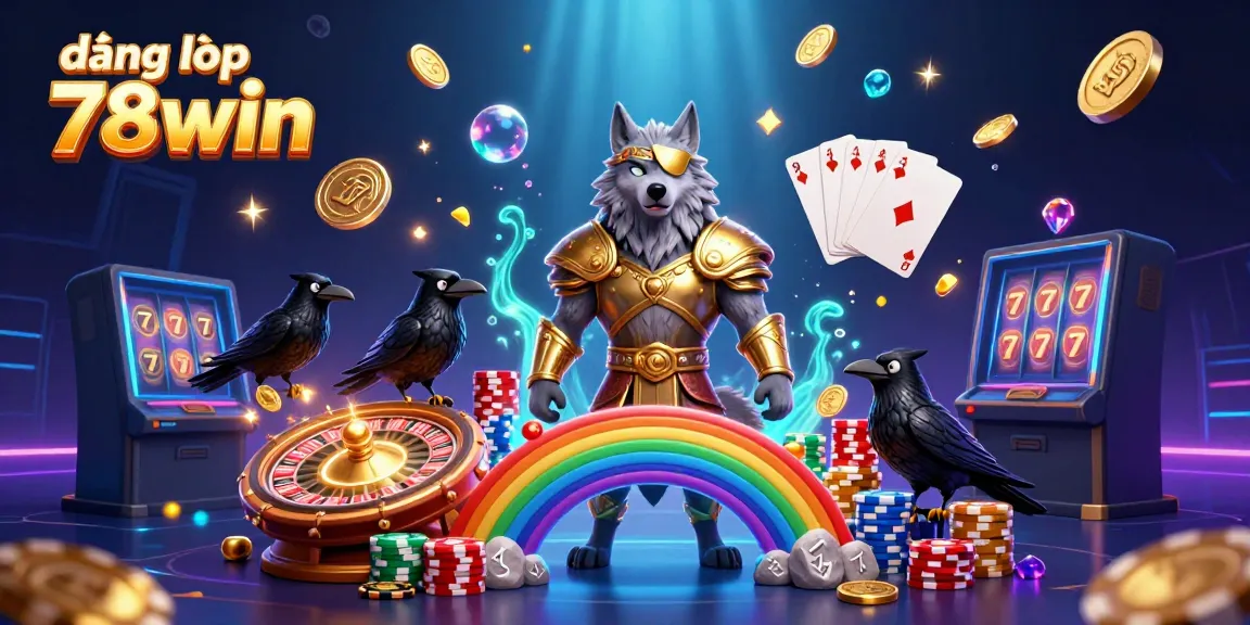 Engage with the dynamic scene of đăng nhập 78win featuring Norse mythology characters and vibrant casino elements.