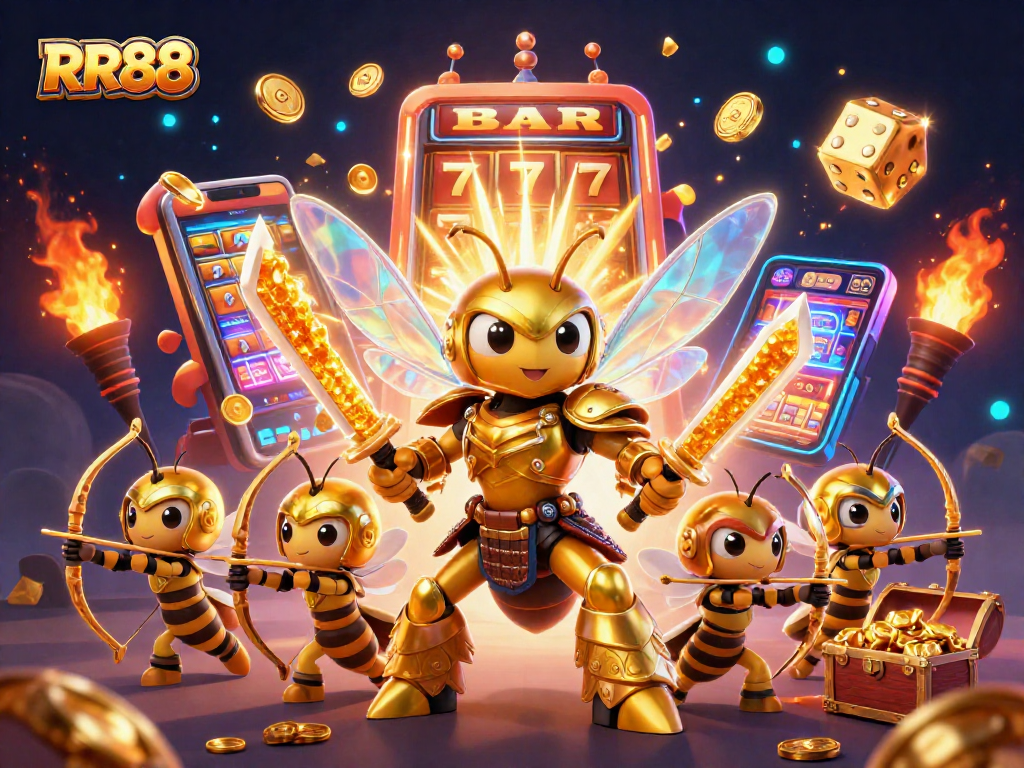 Experience the thrill at RR88 with a vibrant 3D casino scene showcasing excitement and winning potential.