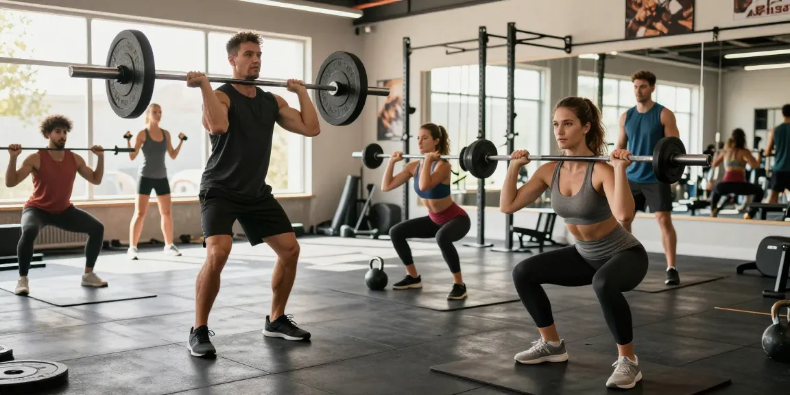 Engaged fitness enthusiasts training at a modern gym, showcasing Astera Shop products.
