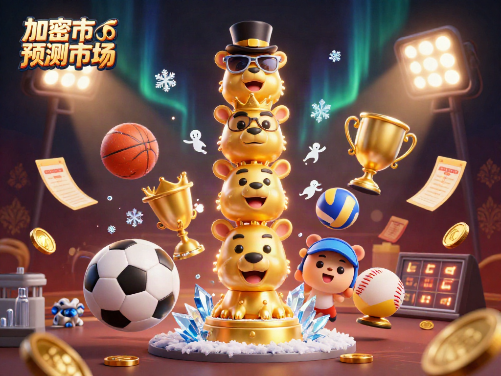 Experience vibrant action in the 加密货币预测市场 with a dynamic totem pole and 3D sports elements.