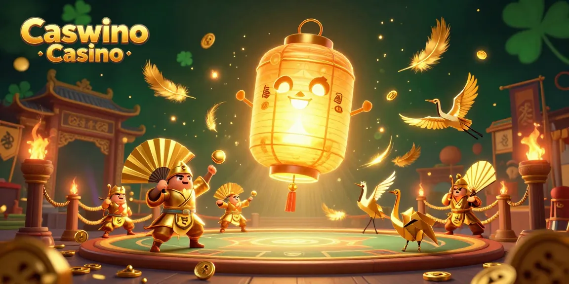 Play at Caswino Casino with vibrant characters and dynamic gambling elements in an enchanting night market scene.