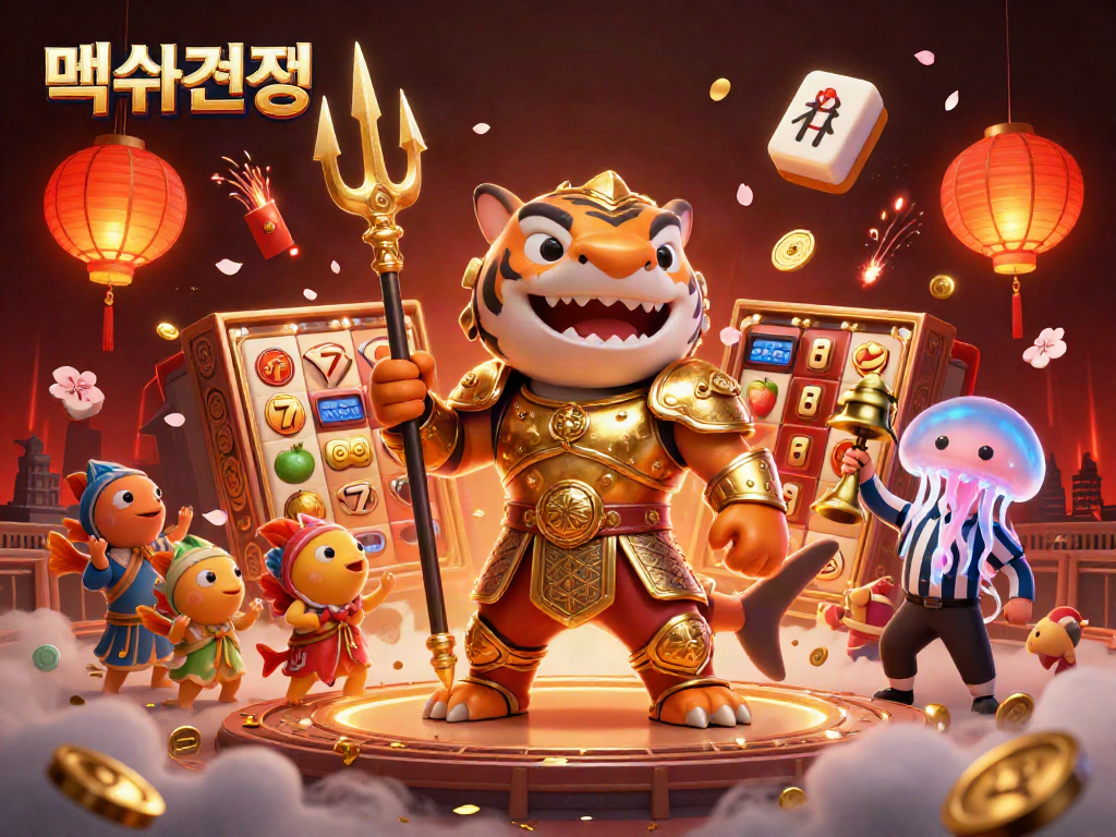 Engaging 먹튀검증 scene showcasing a fierce tiger shark gladiator in a vibrant underwater colosseum surrounded by casino elements.