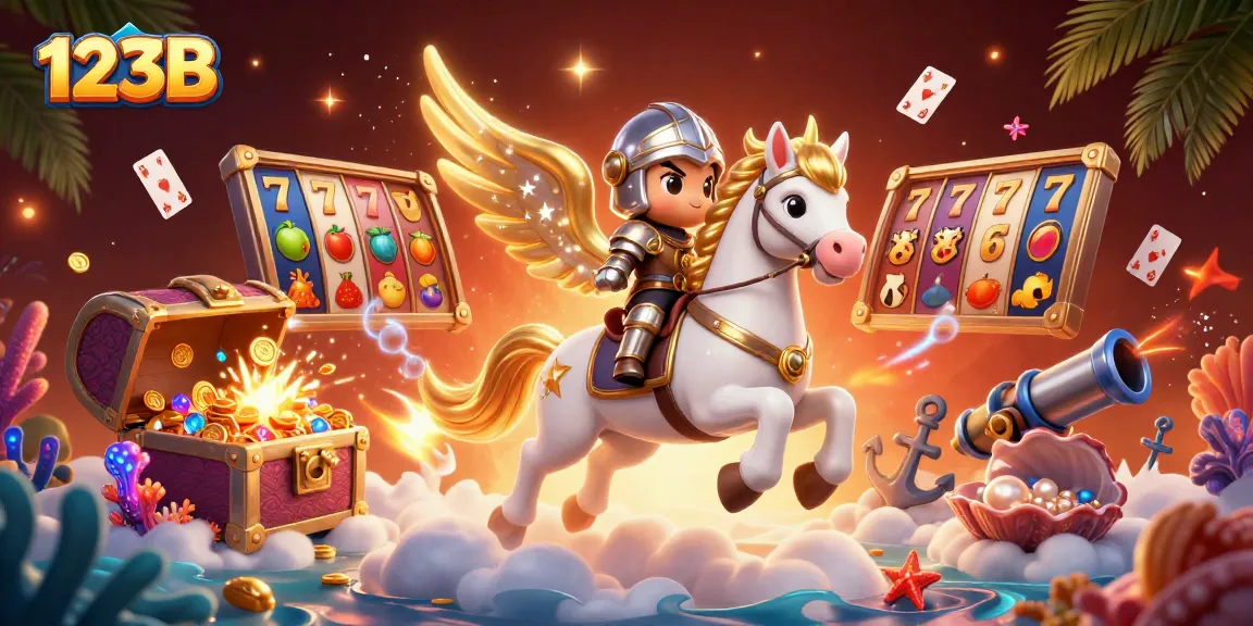 Engage with thrilling gameplay at 123B while collecting jackpot rewards amidst vibrant casino scenes.