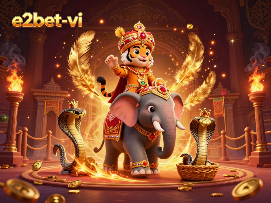 Experience thrilling wagers with e2bet-vi, featuring a vibrant casino scene with dynamic characters and rich elements.