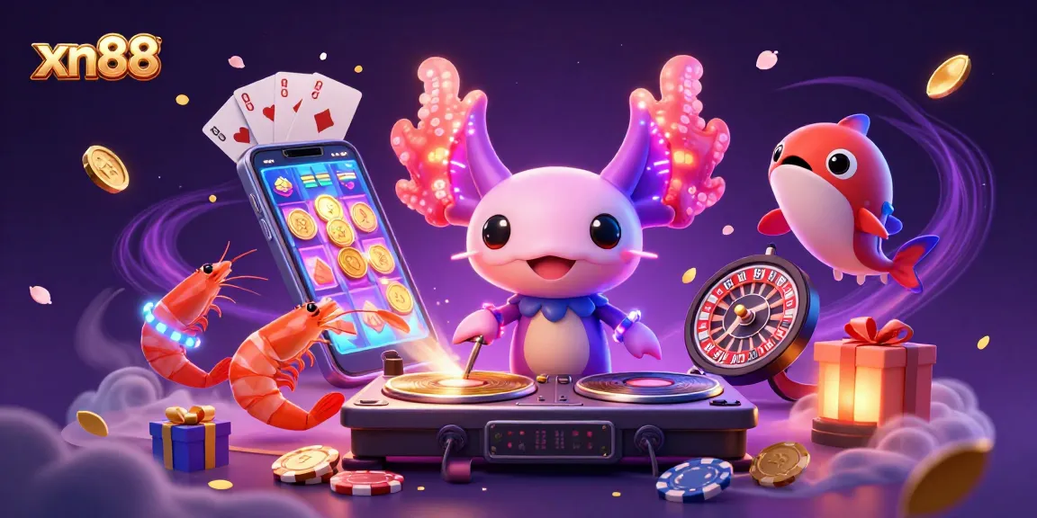 Experience the thrilling xn88 gaming world with vibrant characters and captivating casino elements.