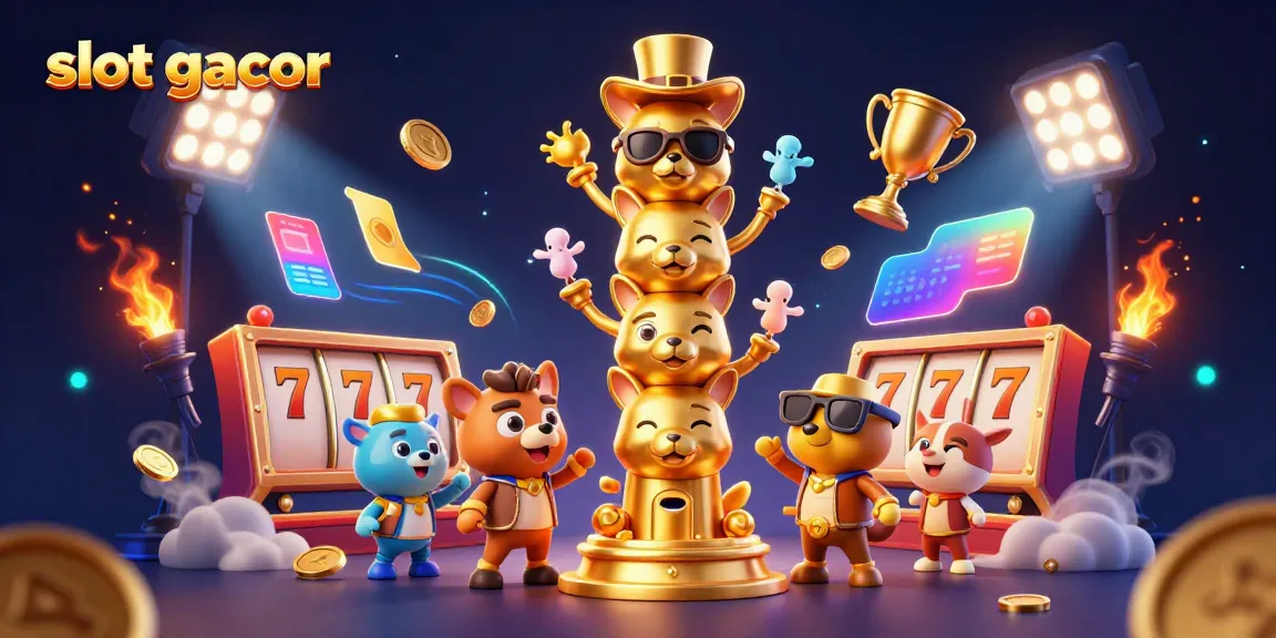 Experience thrilling slot gacor with dynamic 3D visuals of golden totems, jackpot symbols, and vibrant casino elements.
