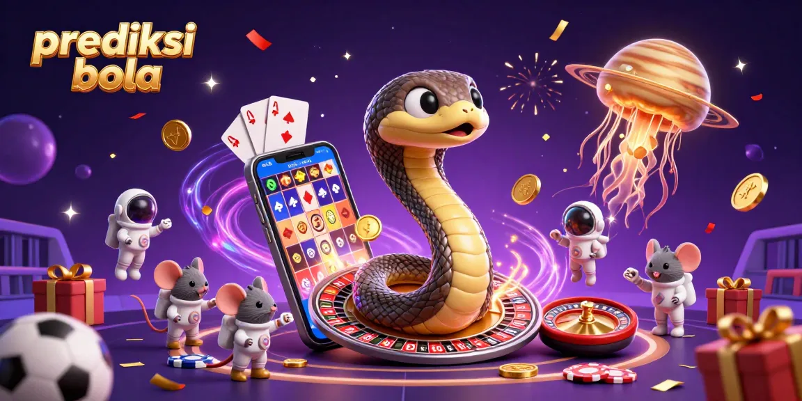 Engage in prediksi bola with a cosmic sports betting scene featuring whimsical cartoon characters and vibrant casino elements.