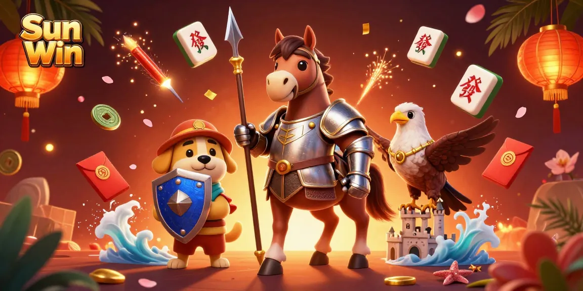 Experience the thrill of Sun Win with a vibrant 3D illustration showcasing casino excitement and winning moments.