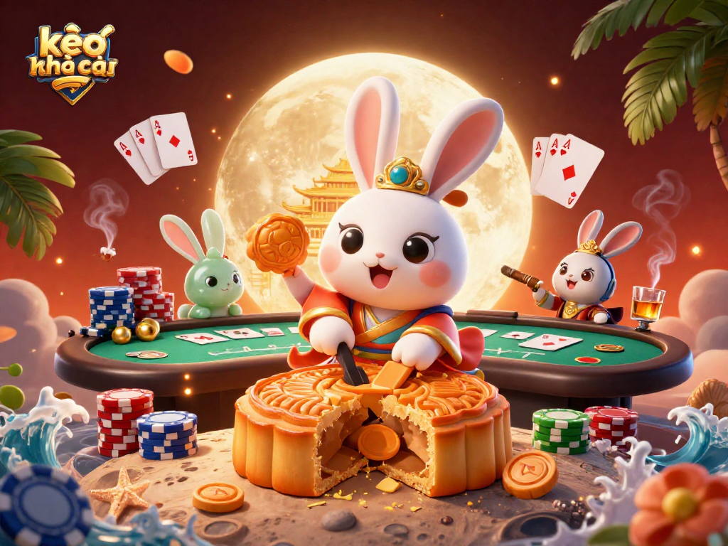 Play exciting games at kèo nhà cái with a vibrant moon rabbit scene featuring poker chips and rich visuals.